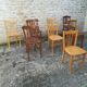 Set of 8 mismatched bistro chairs