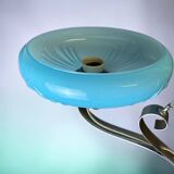 Art Deco chandelier with blue opaline glass