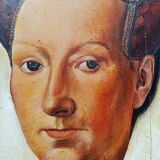 oil on wood, portrait of Marguerite VAN EYCK, copy by Henri BOURINET 1982