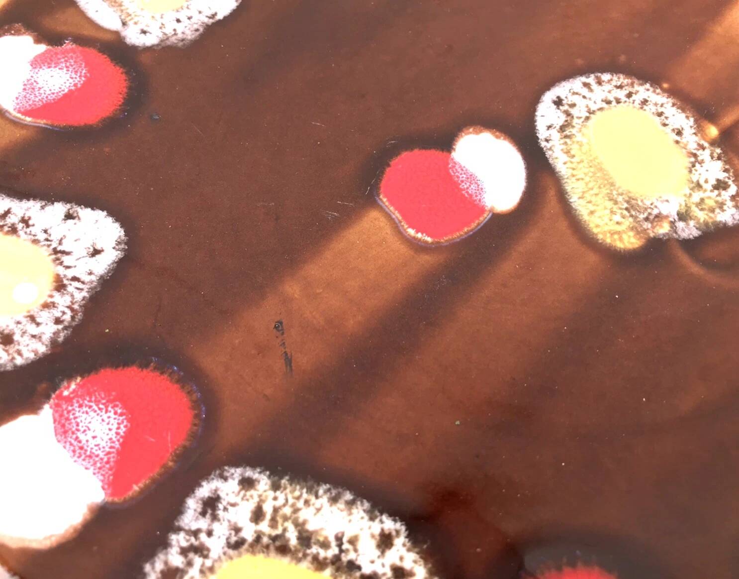 1960s Cheese platter in the shape of a painter's palette Glazed ceramic