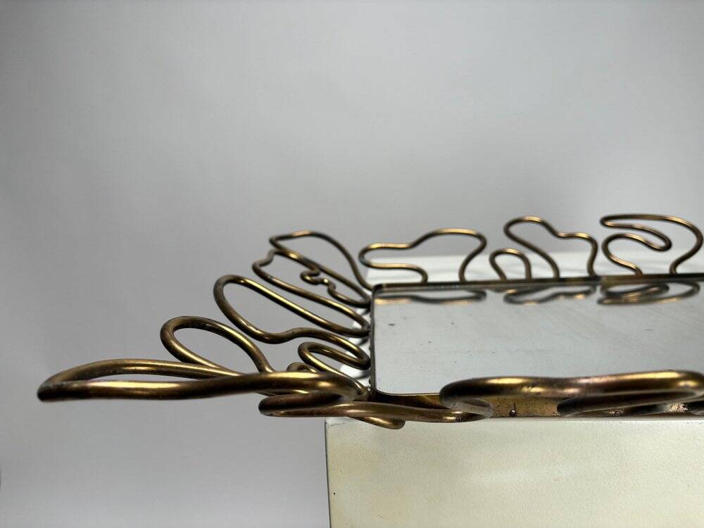 Mid-Century Brass Mirror in the style of Gio Ponti Style, Italy, 1950s