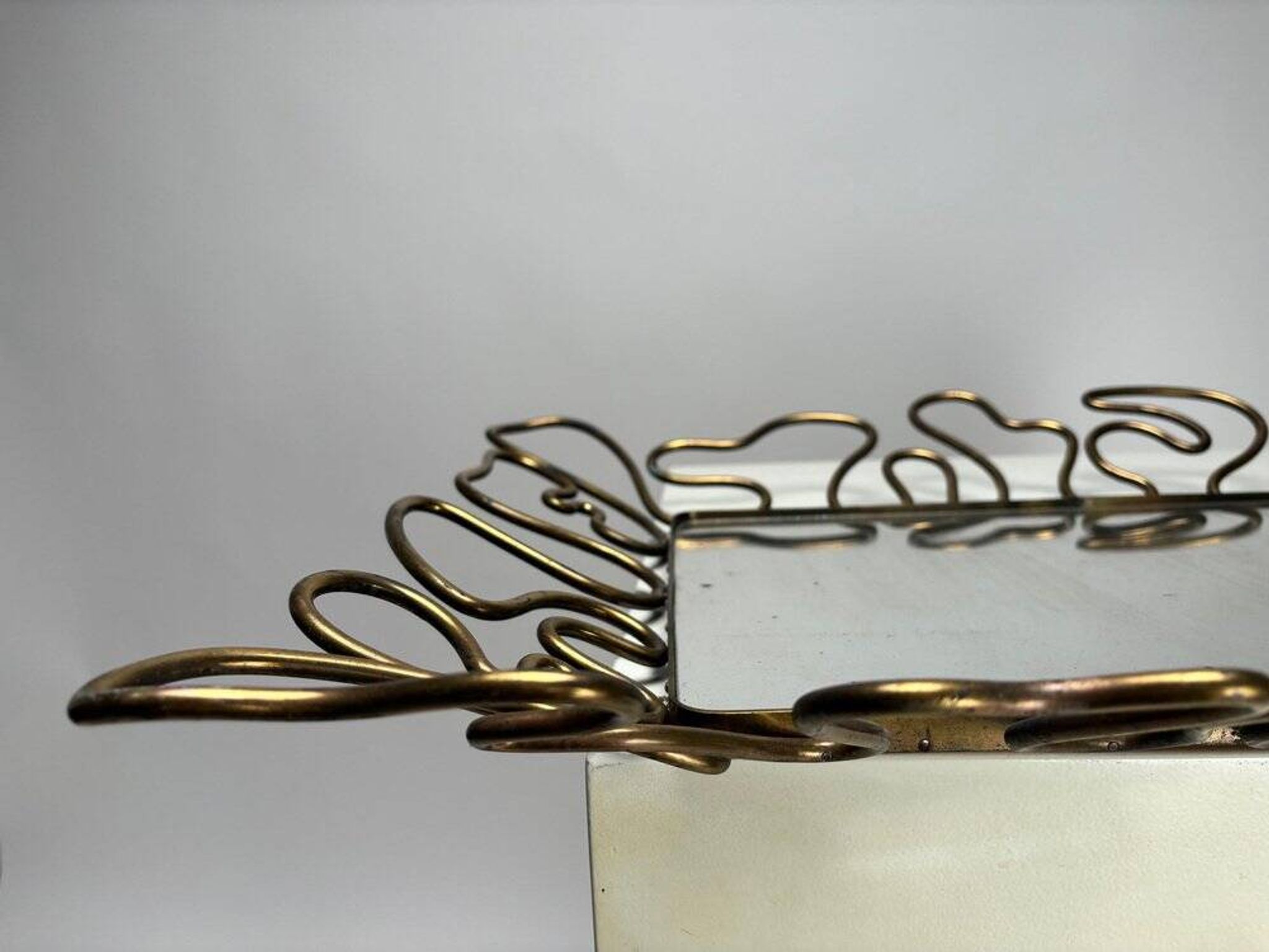 Mid-Century Brass Mirror in the style of Gio Ponti Style, Italy, 1950s