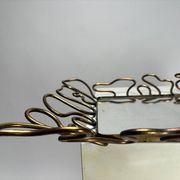 Mid-Century Brass Mirror in the style of Gio Ponti Style, Italy, 1950s