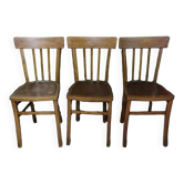 3 old wooden bistro chairs from the 50s