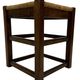 Vintage wooden stool straw seat 60s minimalist design