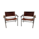 Pair of armchairs chromed metal and leather, 60 years