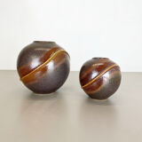 Set of 2 rare ceramic pottery "orion" vases by dümler and breiden, germany 1970s