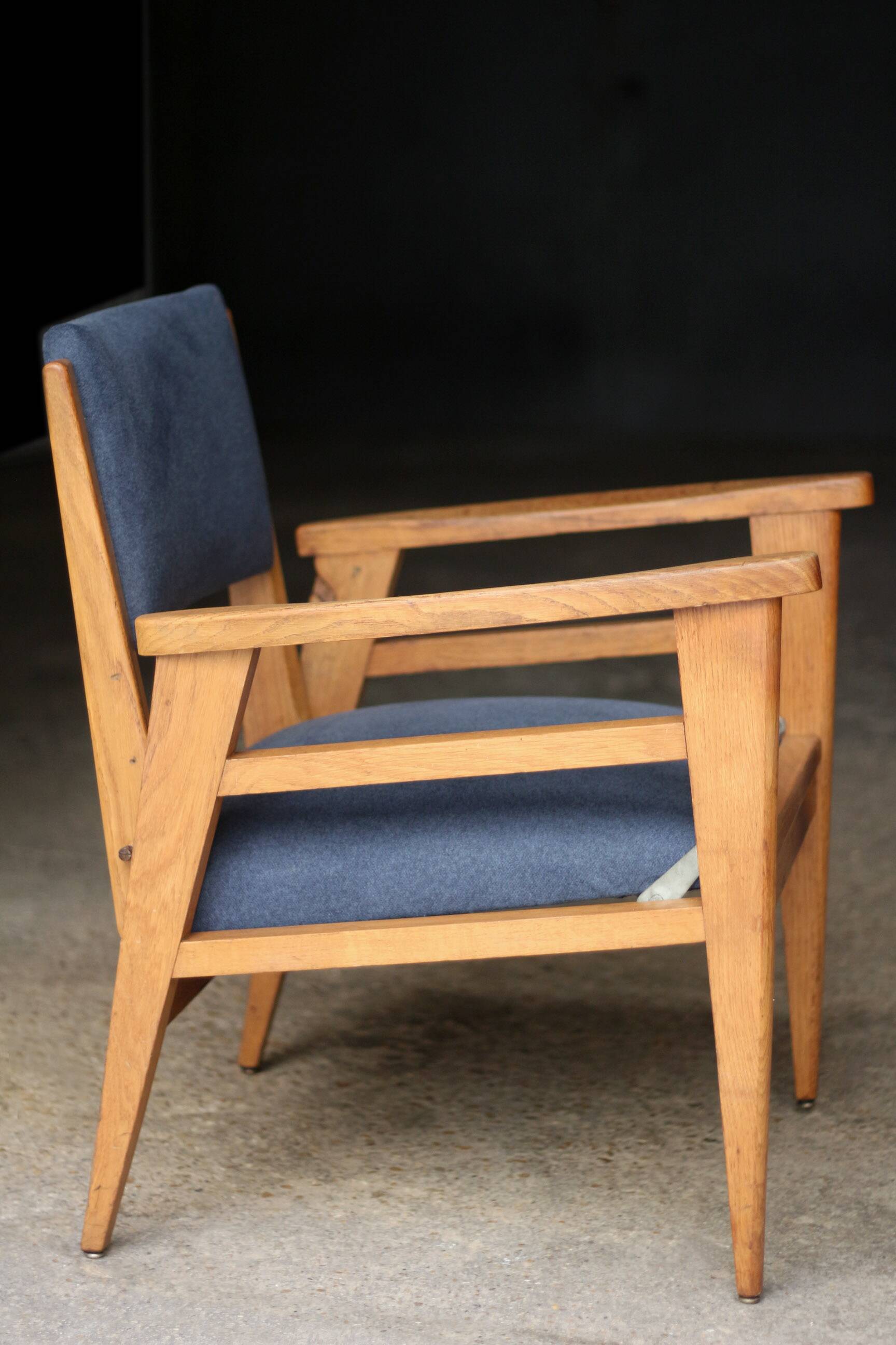 Retractable armchair david freres, marseille (1950s).