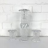 Glass candlesticks, Göran Wärff for Kosta Boda, Sweden, 1970s, set of 3