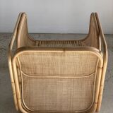 U-shaped armrest rattan armchair, grid canning