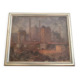 Oil on canvas Industrial Landscape