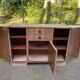 Art Deco vintage sideboard renovated in walnut burl, 1960.