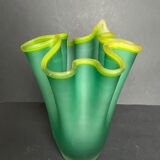 Handkerchief vase in frosted glass