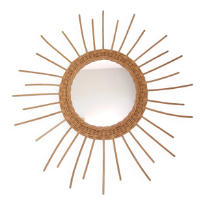 Miroir soleil rond en - osier