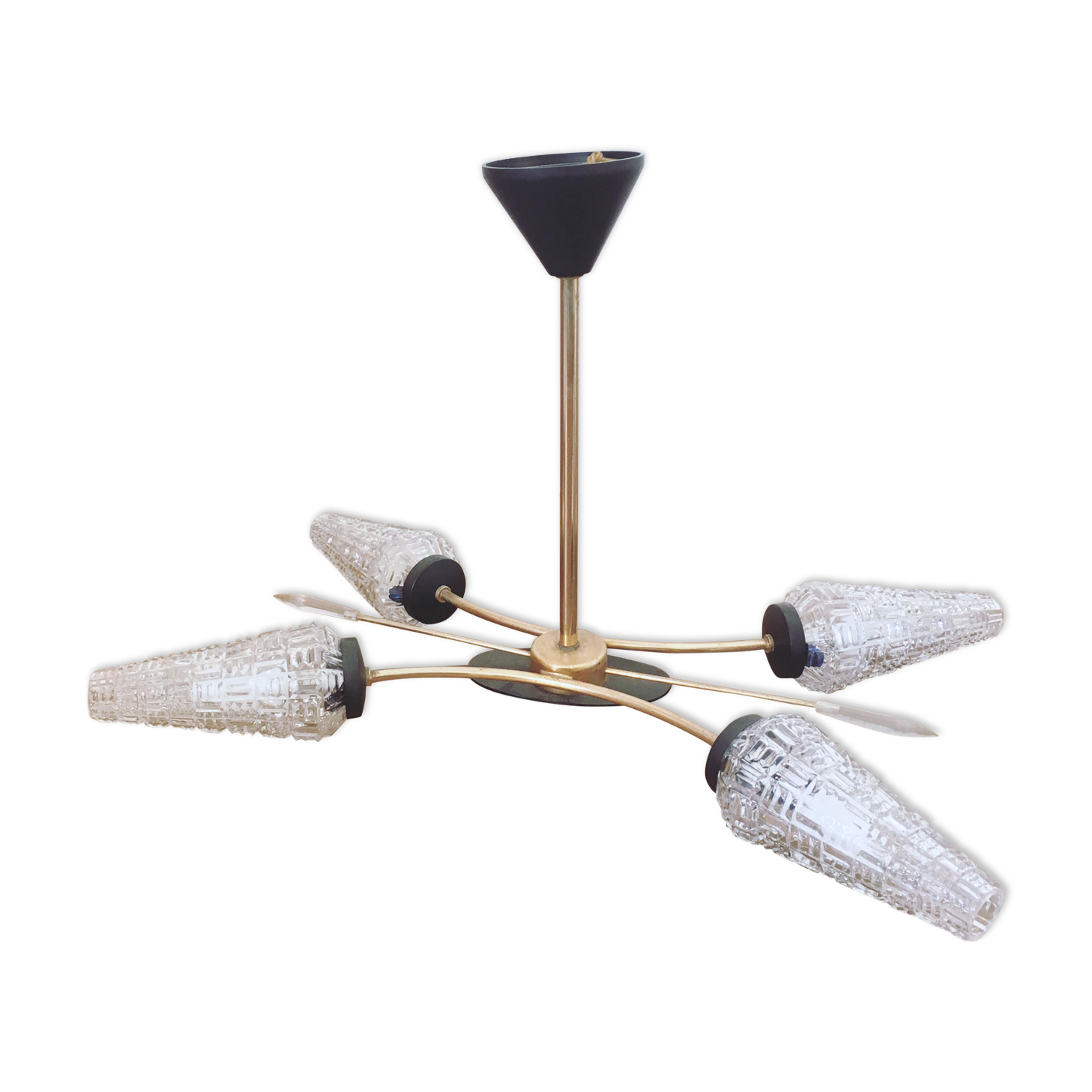 Chandelier 60s - tulips - 4 lights