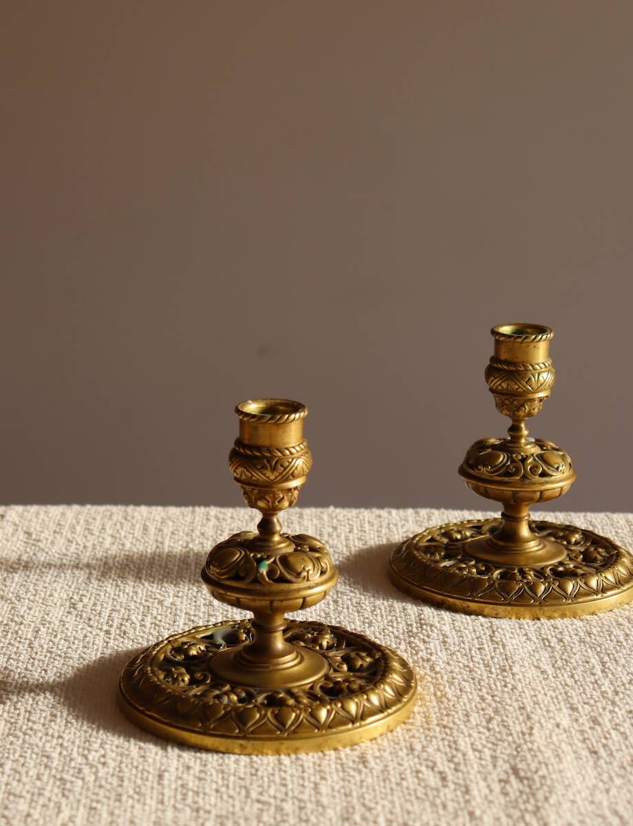 19th century bronze table ends