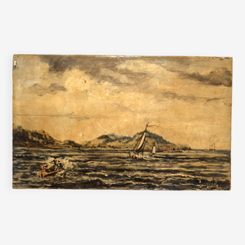 Tableau Marine Huile sur Bois