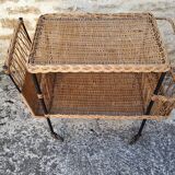 Rattan rolling table