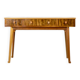 Table console/bureau en noyer du milieu du siècle par Morris de Glasgow. Livraison. Vintage Moderne / Rétro / Dani