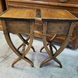 Small pair of light wood bedside bags