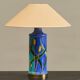 'Reed' table lamp in pottery and brass, mid-century style, 1960.