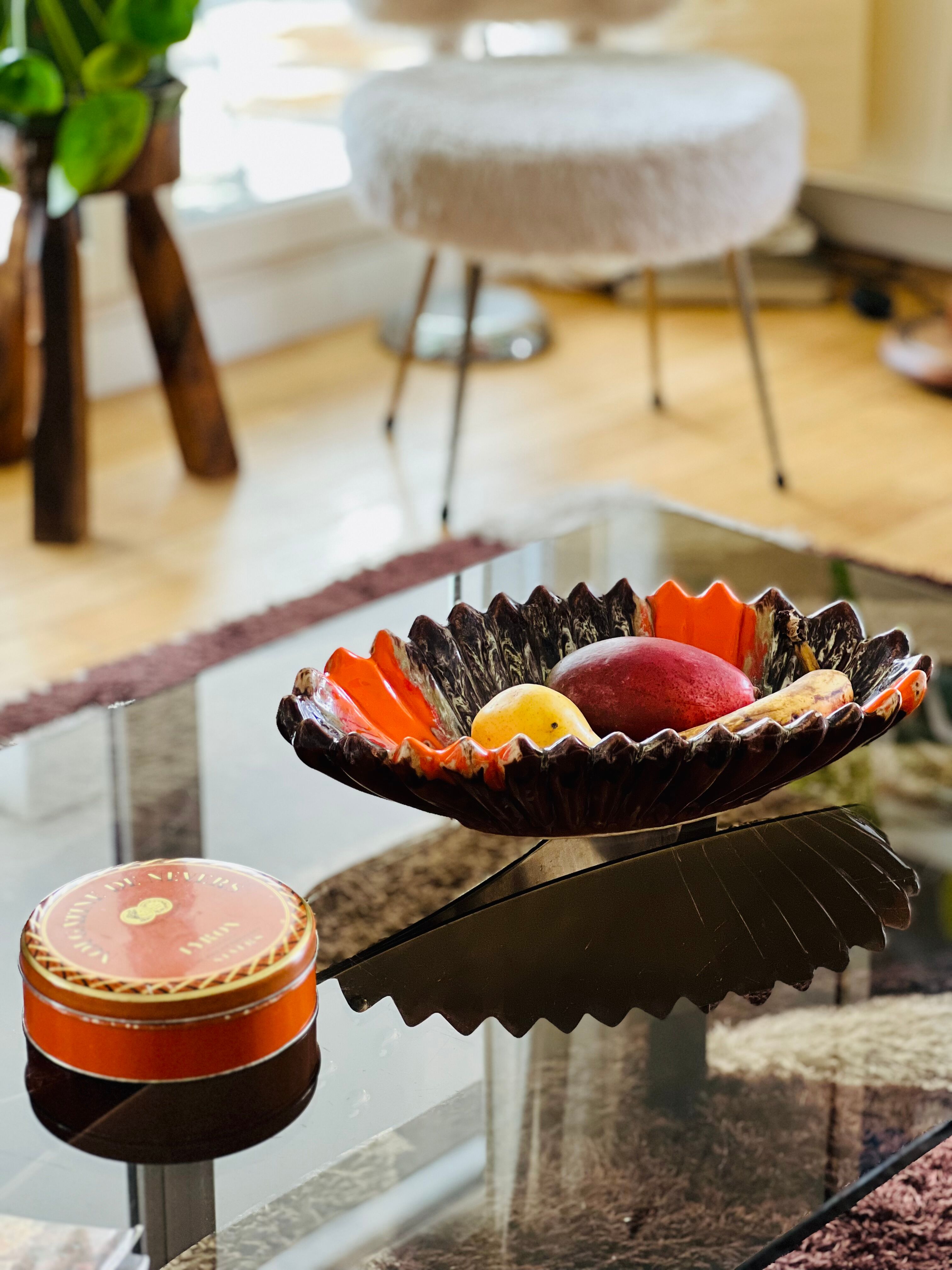 Vallauris orange fruit platter