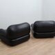 Pair of Mobil Girgi Sapporo armchairs black leather Italy 1970s