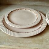 Old art deco plates from the 1930s, service "betty" earthenware Longwy