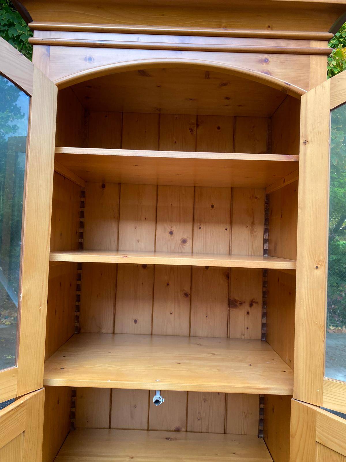 Scandinavian tall solid wood wardrobe with hanging space