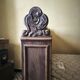 Ancien lit double en bois massif sculpté – décor floral et feuillagé – bell