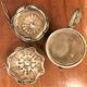 Batch of 2 colanders and silver metal drain for tea infusion