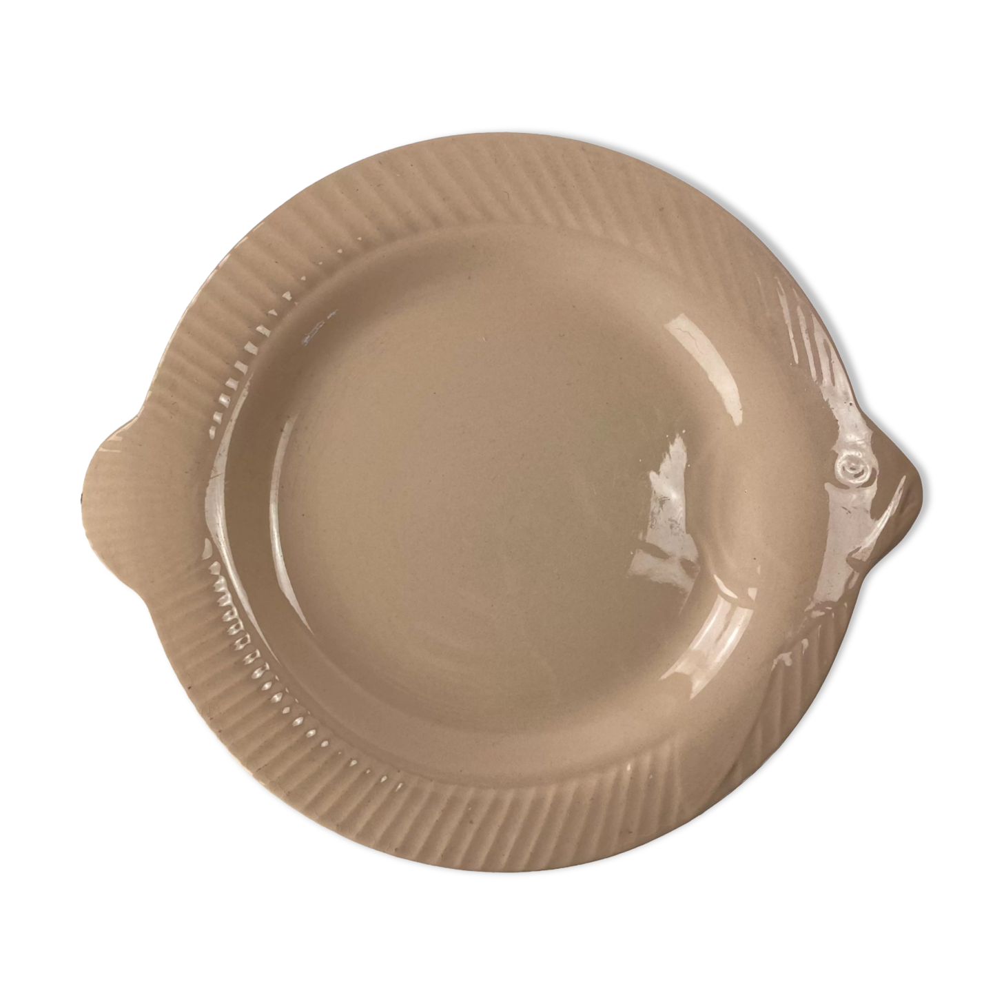 Pink fish plate Digoin Sarreguemines