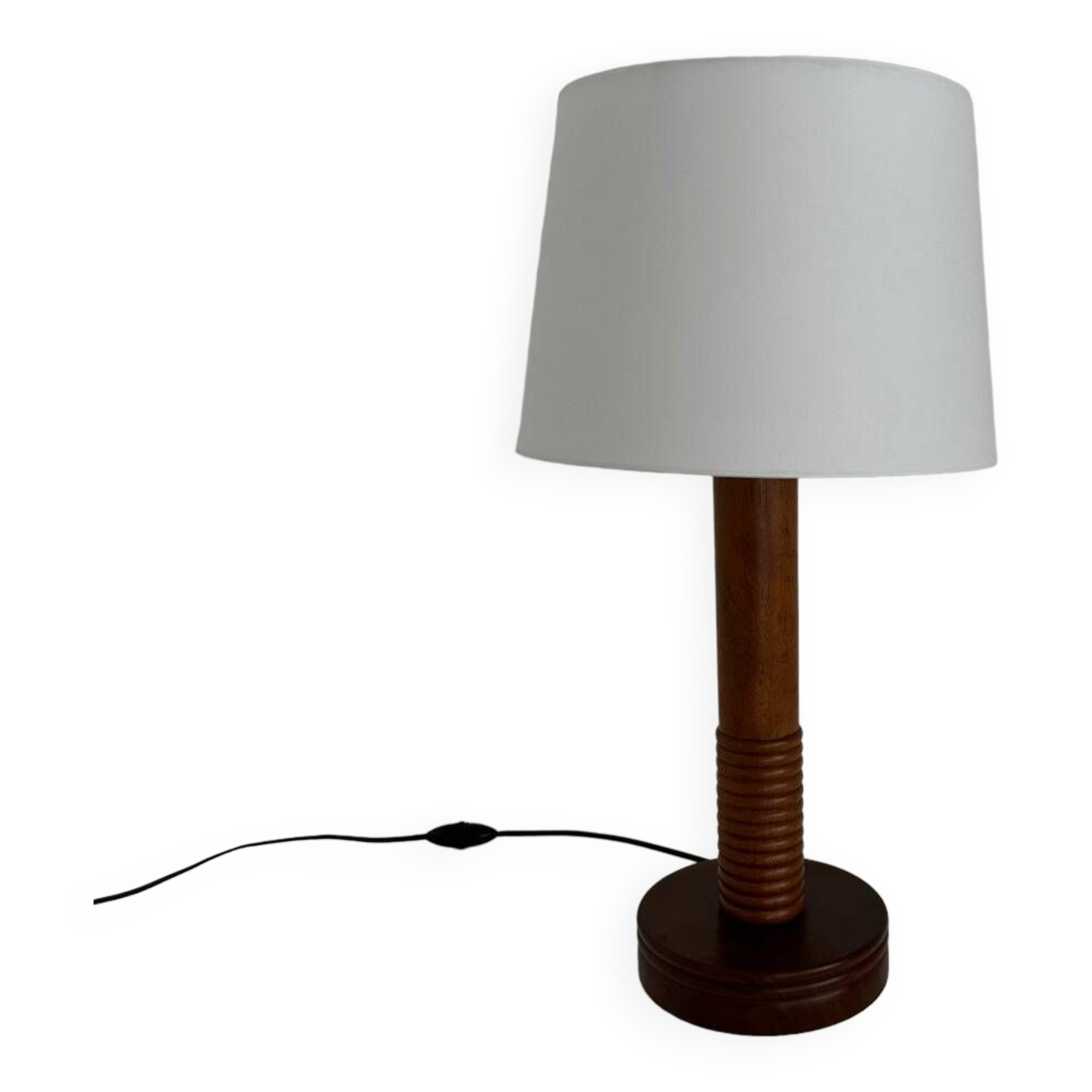 Art Deco turned wood lamp