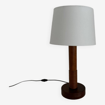 Lampe bois tourné Art Déco