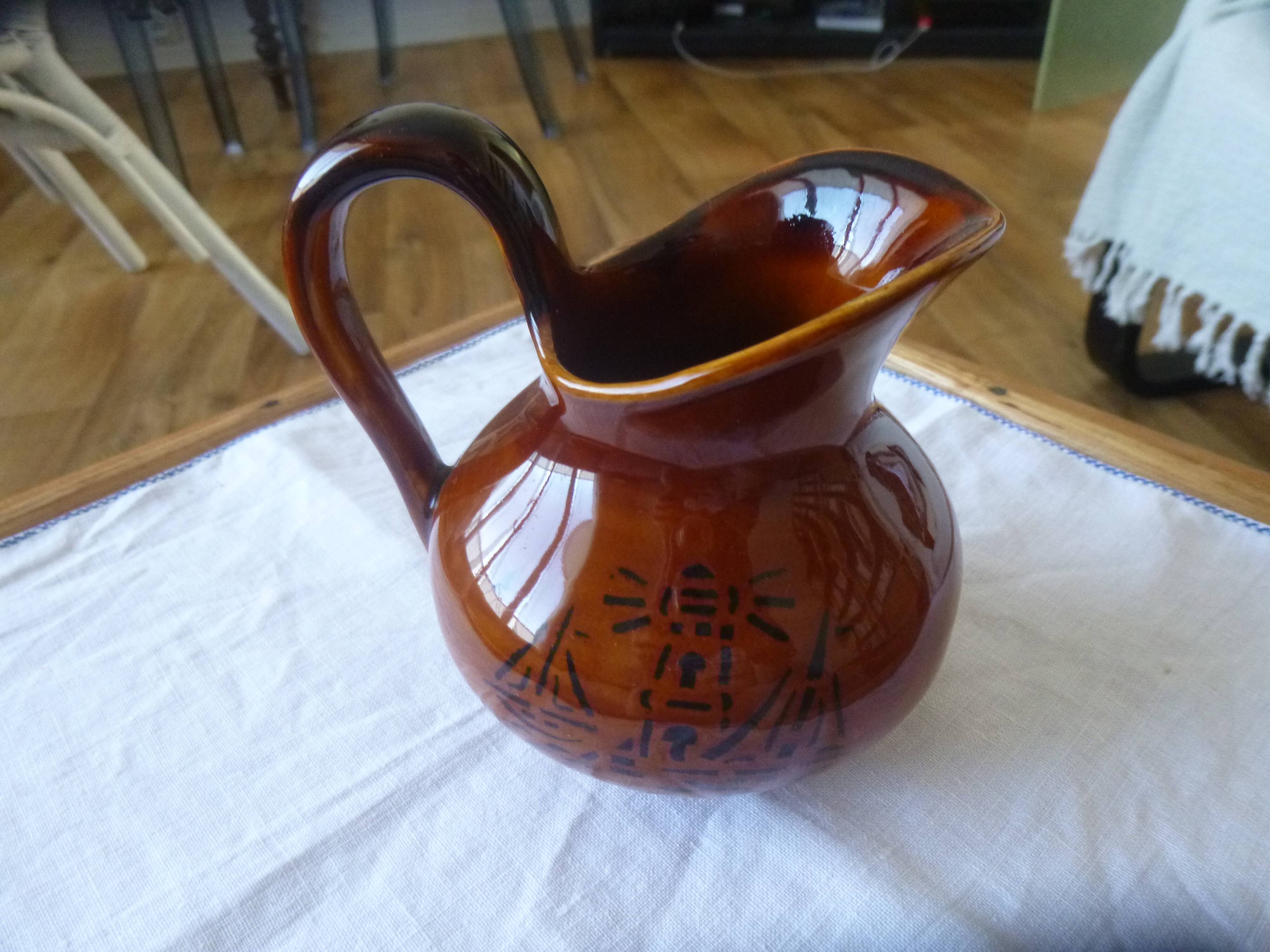 Saint Clément milk jug or small pitcher with marine decor