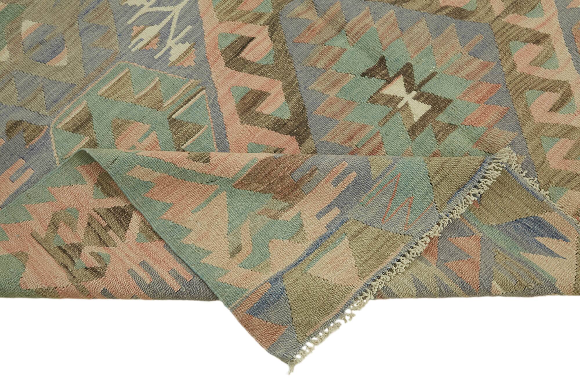 Turkish Handmade Vintage Anatolian Kilim 158 cm x 306 cm