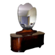 Coiffeuse art deco avec miroir biseauté de forme ovale