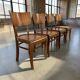 Ensemble de 4 chaises art déco vintage en bois