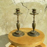 Pair of bronze candlesticks
