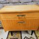 Pair of vintage 1970 blond wood bedside tables