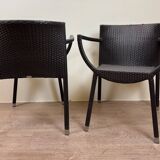 Pair of emu nilo model armchairs design by chiaramonte and marin circa 2000 (still published)