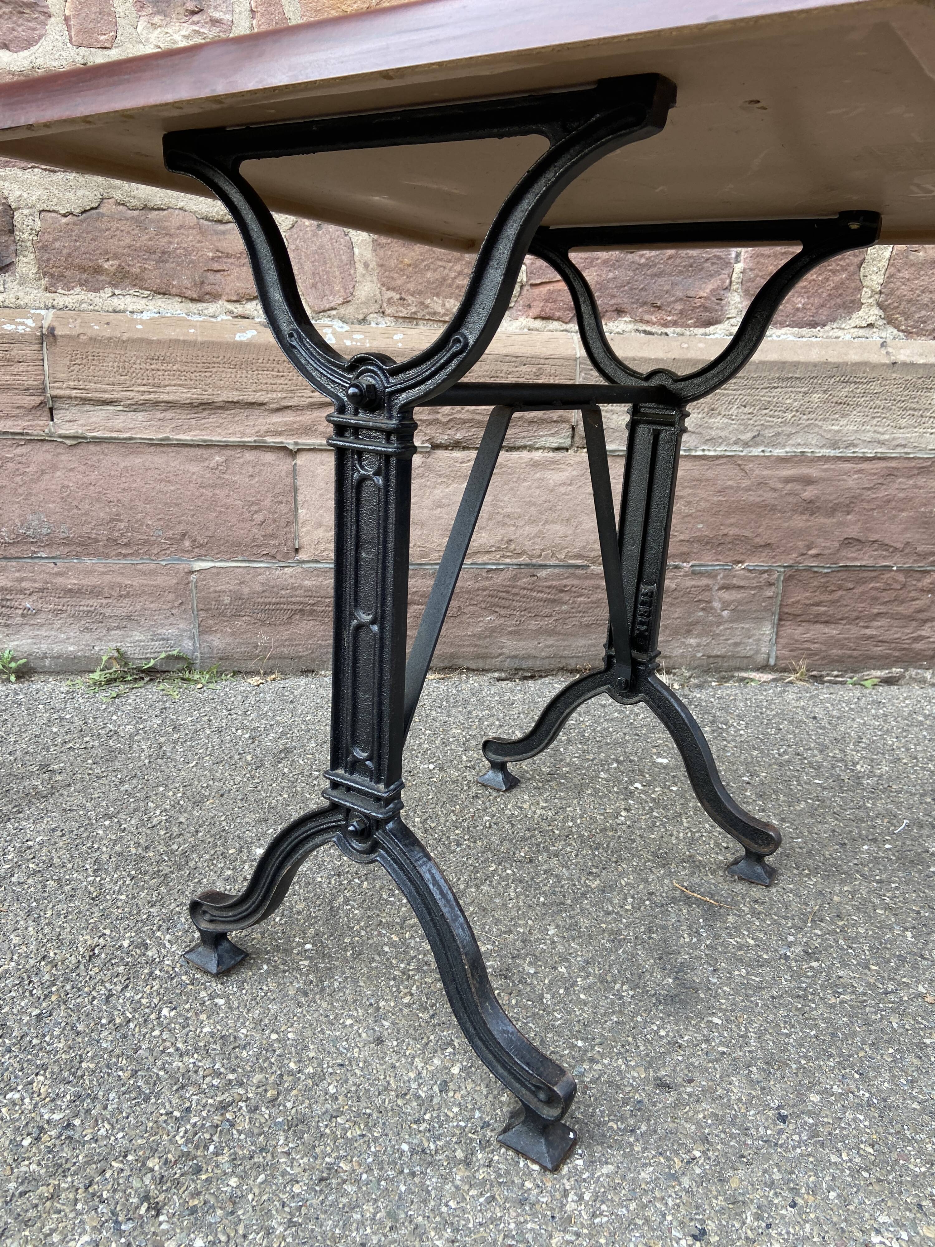 Parisian cast iron bistro table Mid-century French Paris café Montmartre bistro table 80s