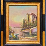 Framed canvas painting