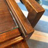 Teak service trolley with nesting table, mid-century modernism.