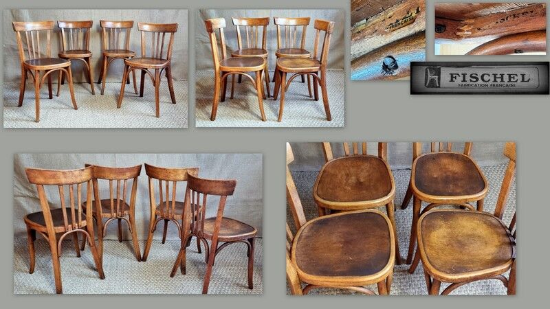 Set 4 chairs fischel bistro 30s/40s