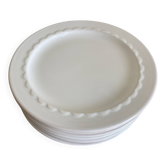 Set of 8 Festons flat plates by Pierre Motton for Gien 1970