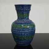 Vase par Aldo Londi pour Bitossi XXe fond bleu