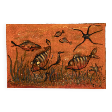 Flying Fish, Textile Painting, 1974