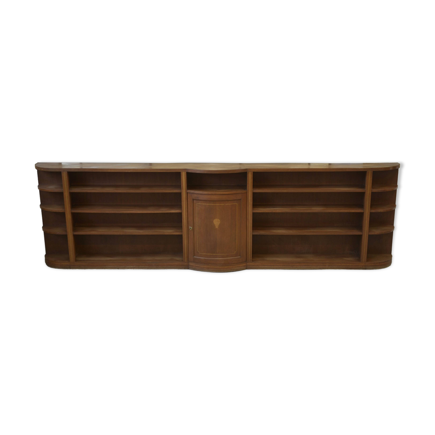 Mahogany bookshelf from English work around 1900 – documented historical provenance from the Montgolfier family.