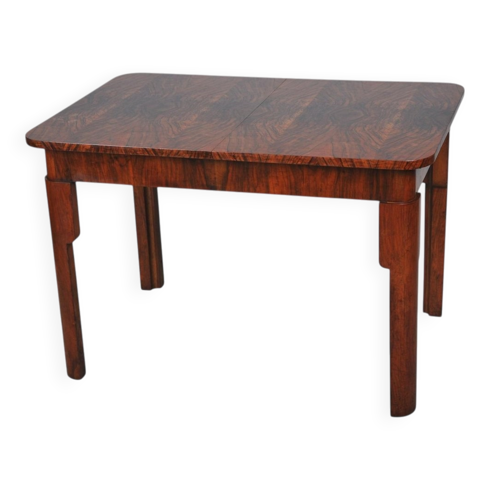 Art Deco Extendable Dining Table in Beech, Spruce and Walnut, Czech, 1930s